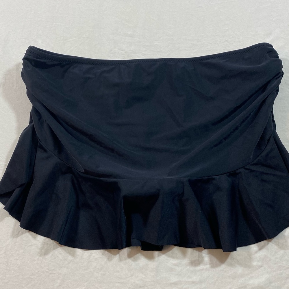 BeachSissi Swim Skirt Women’s X-LARGE Black shirred Panty lined elastic waist